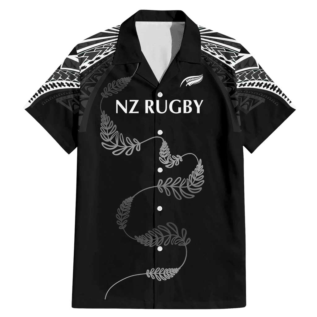 New Zealand Rugby Custom Family Matching Mermaid Dress and Hawaiian Shirt Aotearoa Armour Blacks Silver Ferns - Polynesian Pride