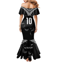 New Zealand Rugby Custom Family Matching Mermaid Dress and Hawaiian Shirt Aotearoa Armour Blacks Silver Ferns - Polynesian Pride