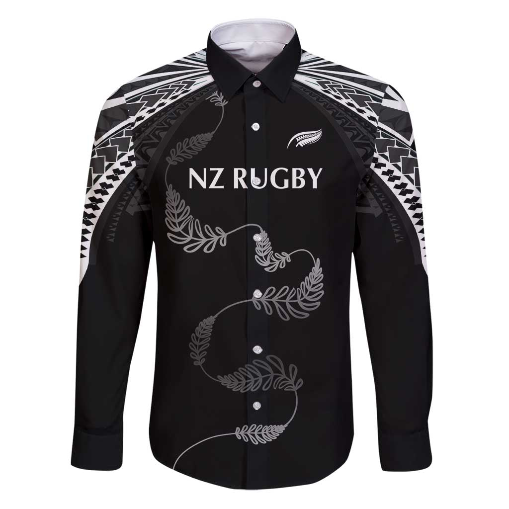 New Zealand Rugby Custom Family Matching Puletasi and Hawaiian Shirt Aotearoa Armour Blacks Silver Ferns - Polynesian Pride