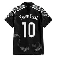 New Zealand Rugby Custom Family Matching Tank Maxi Dress and Hawaiian Shirt Aotearoa Armour Blacks Silver Ferns - Polynesian Pride