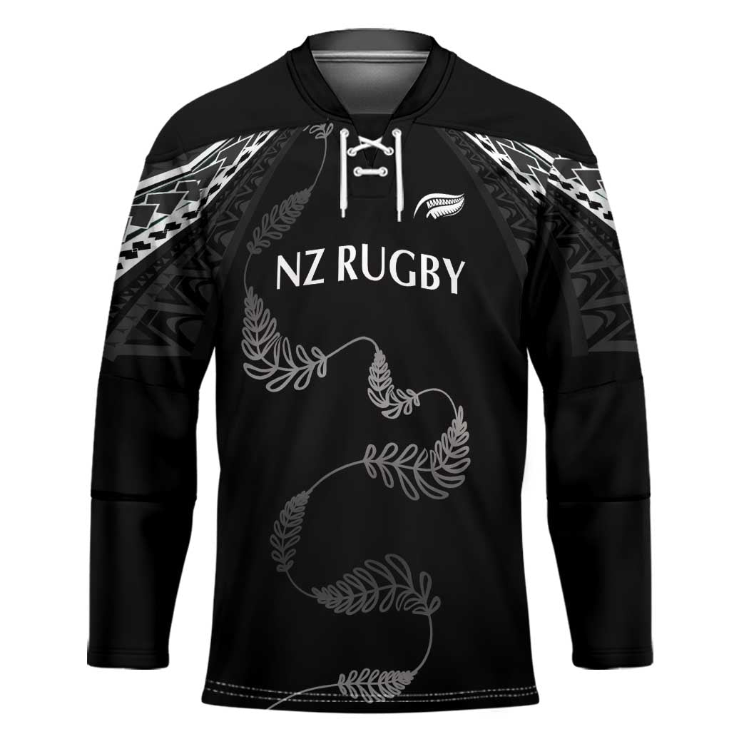New Zealand Rugby Custom Hockey Jersey Aotearoa Armour Blacks Silver Ferns - Polynesian Pride