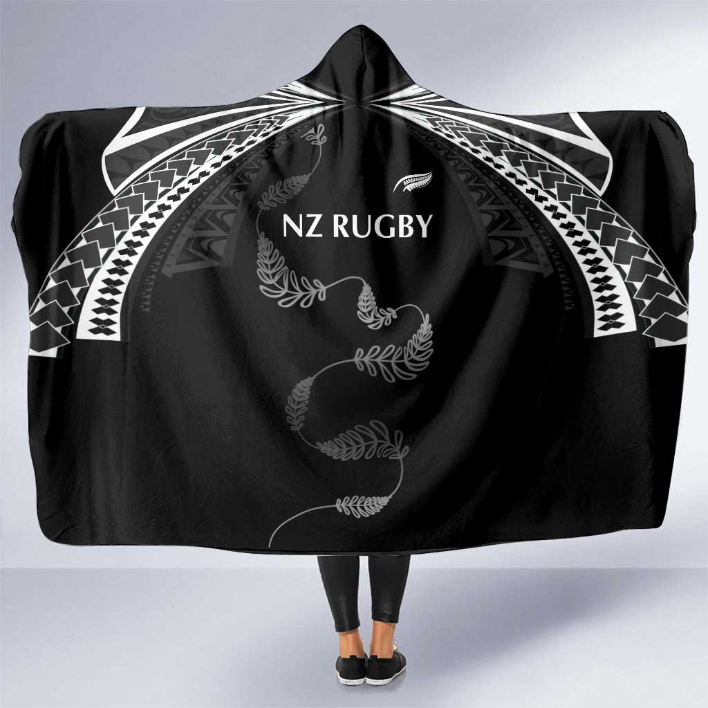 New Zealand Rugby Hooded Blanket Aotearoa Armour Blacks Silver Ferns - Polynesian Pride