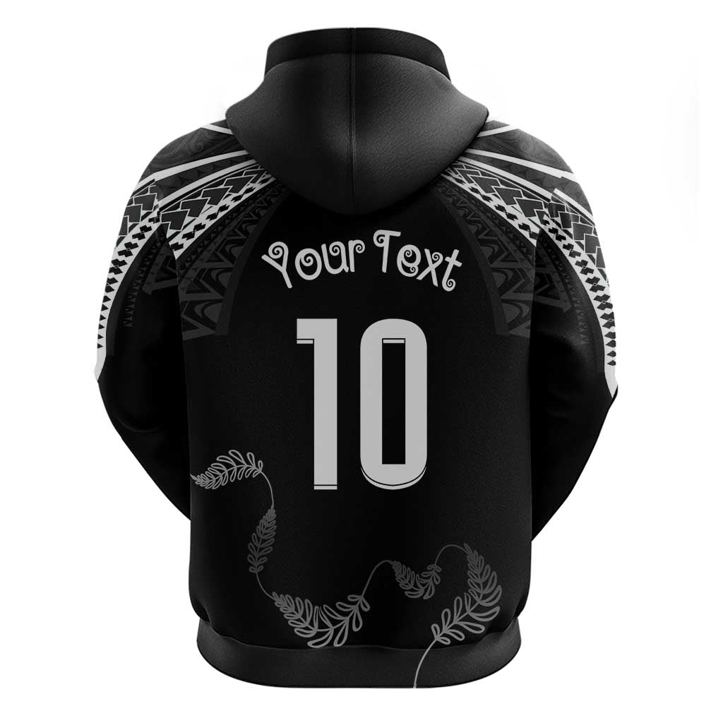 New Zealand Rugby Custom Hoodie Aotearoa Armour Blacks Silver Ferns - Polynesian Pride
