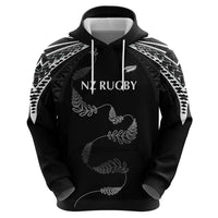 New Zealand Rugby Custom Hoodie Aotearoa Armour Blacks Silver Ferns - Polynesian Pride
