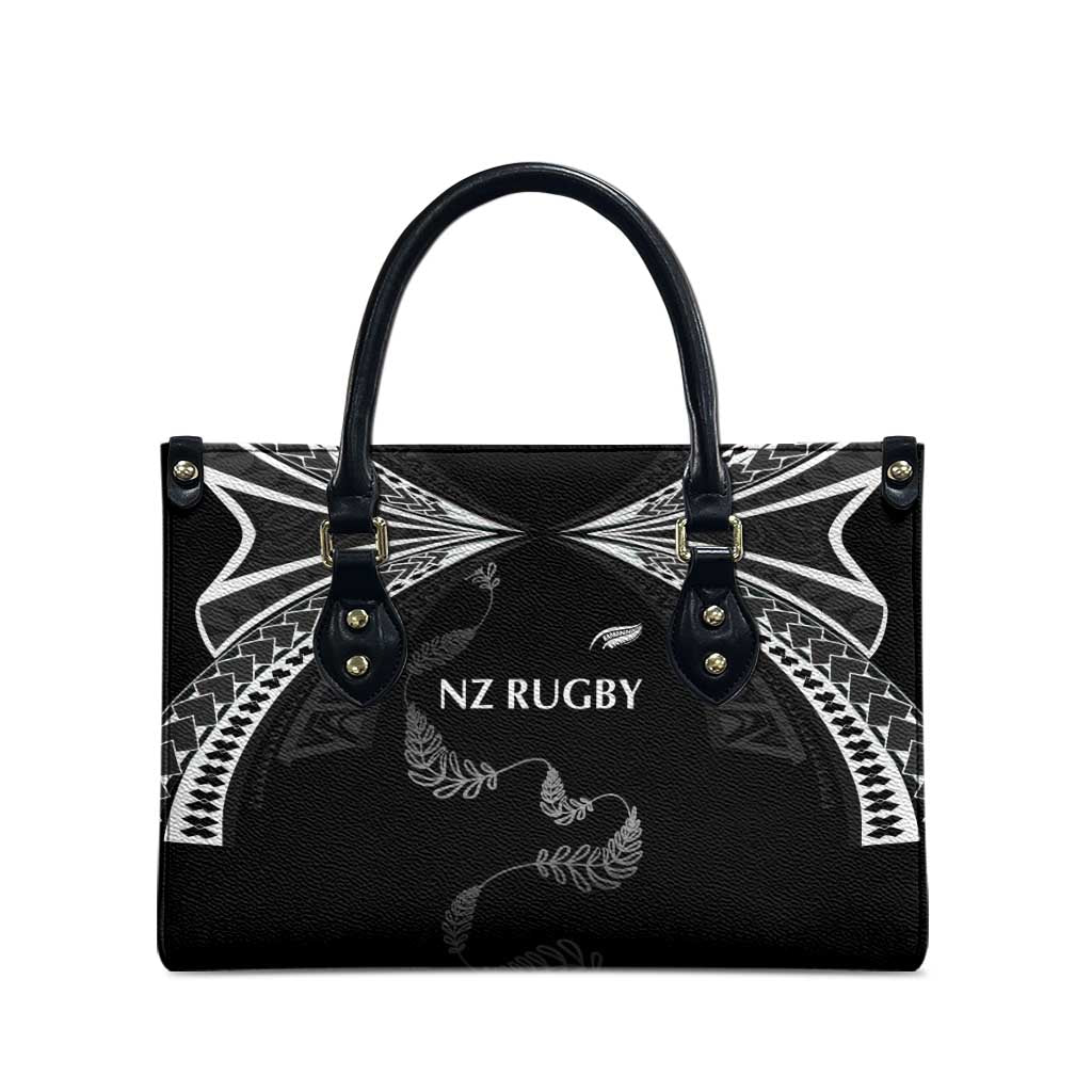 New Zealand Rugby Leather Bag Aotearoa Armour Blacks Silver Ferns - Polynesian Pride
