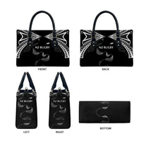 New Zealand Rugby Leather Bag Aotearoa Armour Blacks Silver Ferns - Polynesian Pride