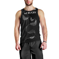 New Zealand Rugby Custom Men Tank Top Aotearoa Armour Blacks Silver Ferns - Polynesian Pride
