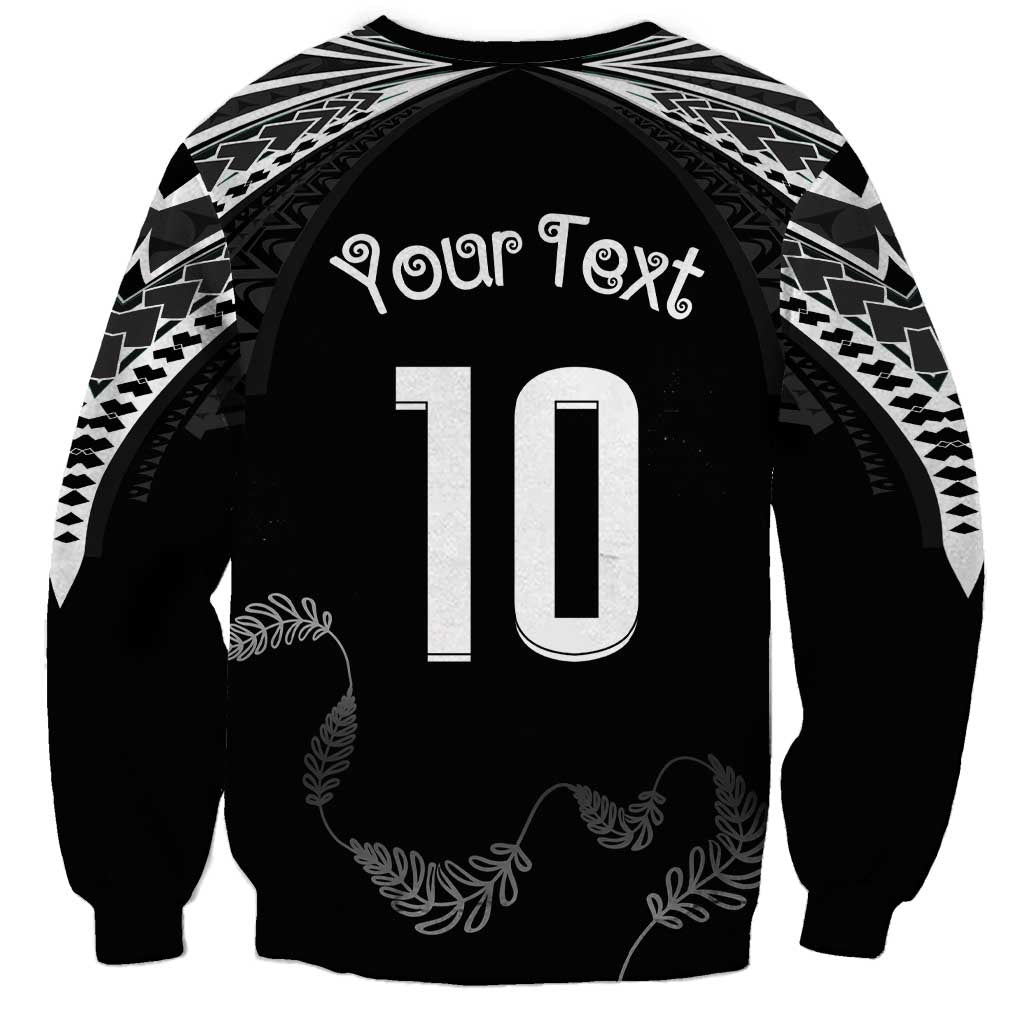 New Zealand Rugby Custom Sweatshirt Aotearoa Armour Blacks Silver Ferns - Polynesian Pride