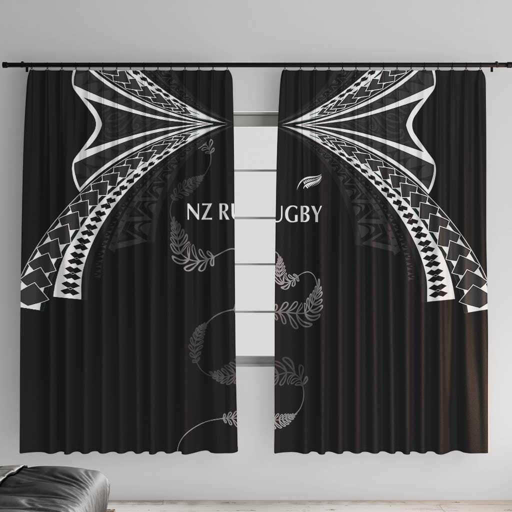 New Zealand Rugby Window Curtain Aotearoa Armour Blacks Silver Ferns - Polynesian Pride
