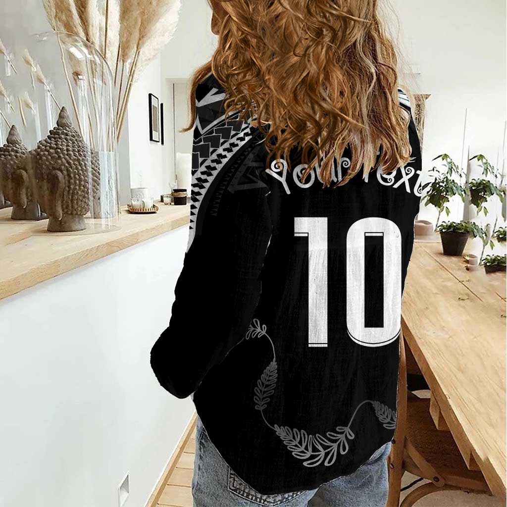New Zealand Rugby Custom Women Casual Shirt Aotearoa Armour Blacks Silver Ferns LT03 - Polynesian Pride