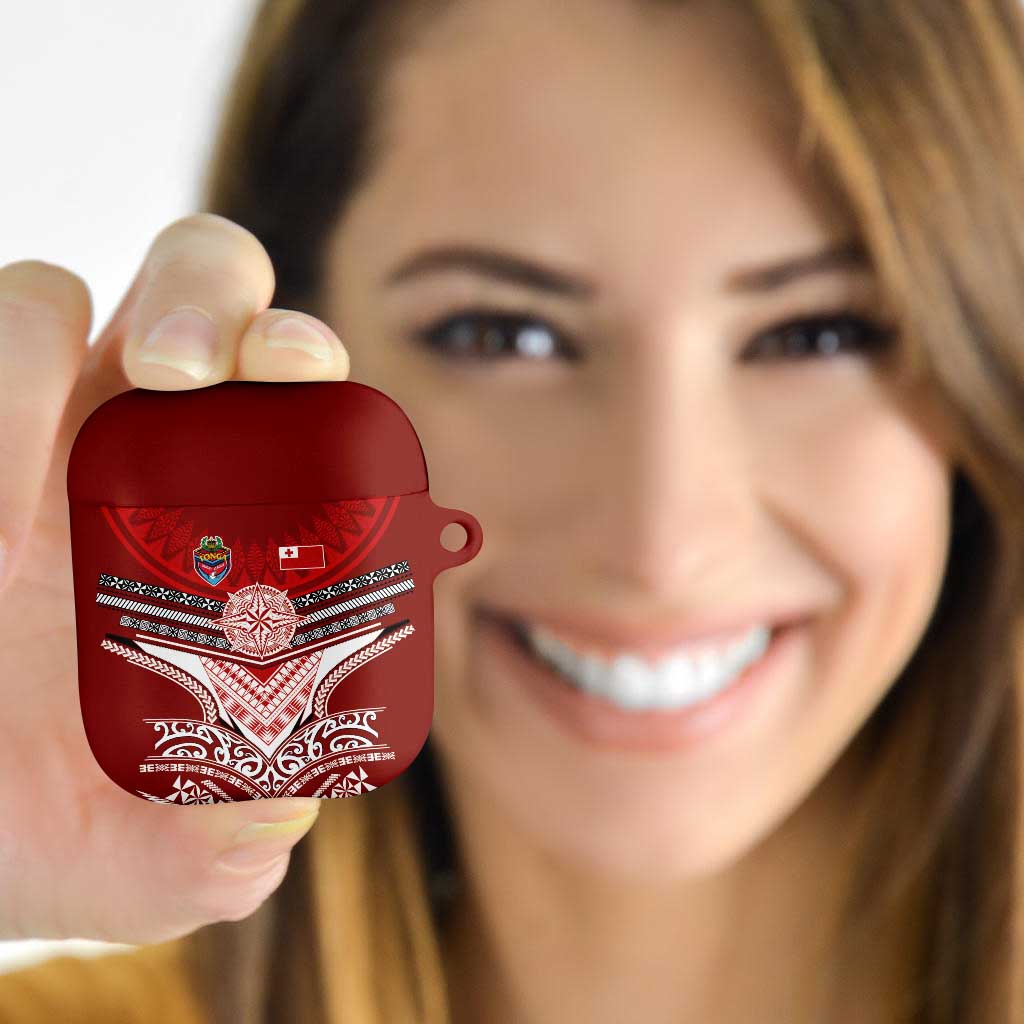 Tonga Rugby AirPods Case Mana o Tonga-Tribal Heritage Edition Red Color - Polynesian Pride