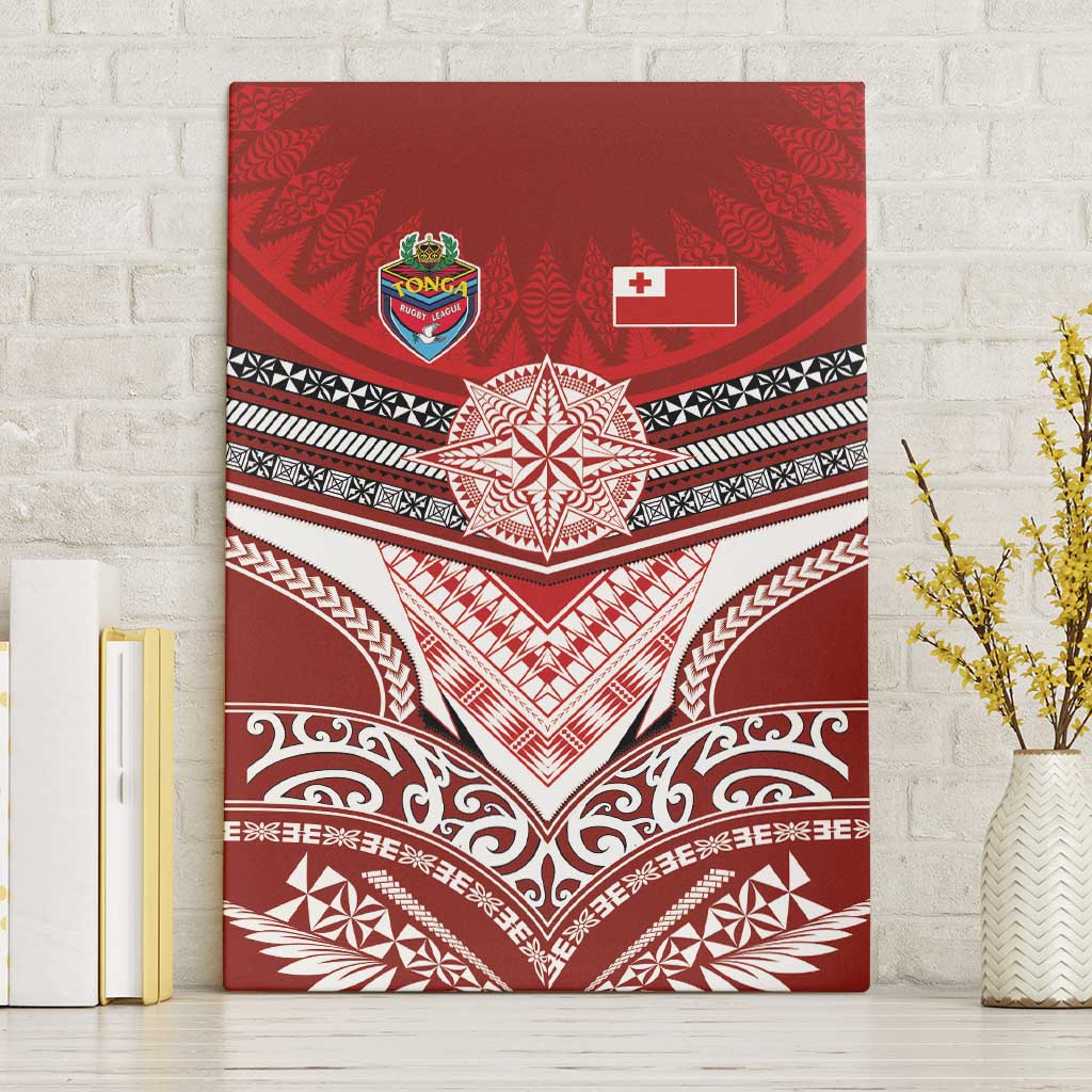 Tonga Rugby Canvas Wall Art Mana o Tonga-Tribal Heritage Edition Red Color - Polynesian Pride