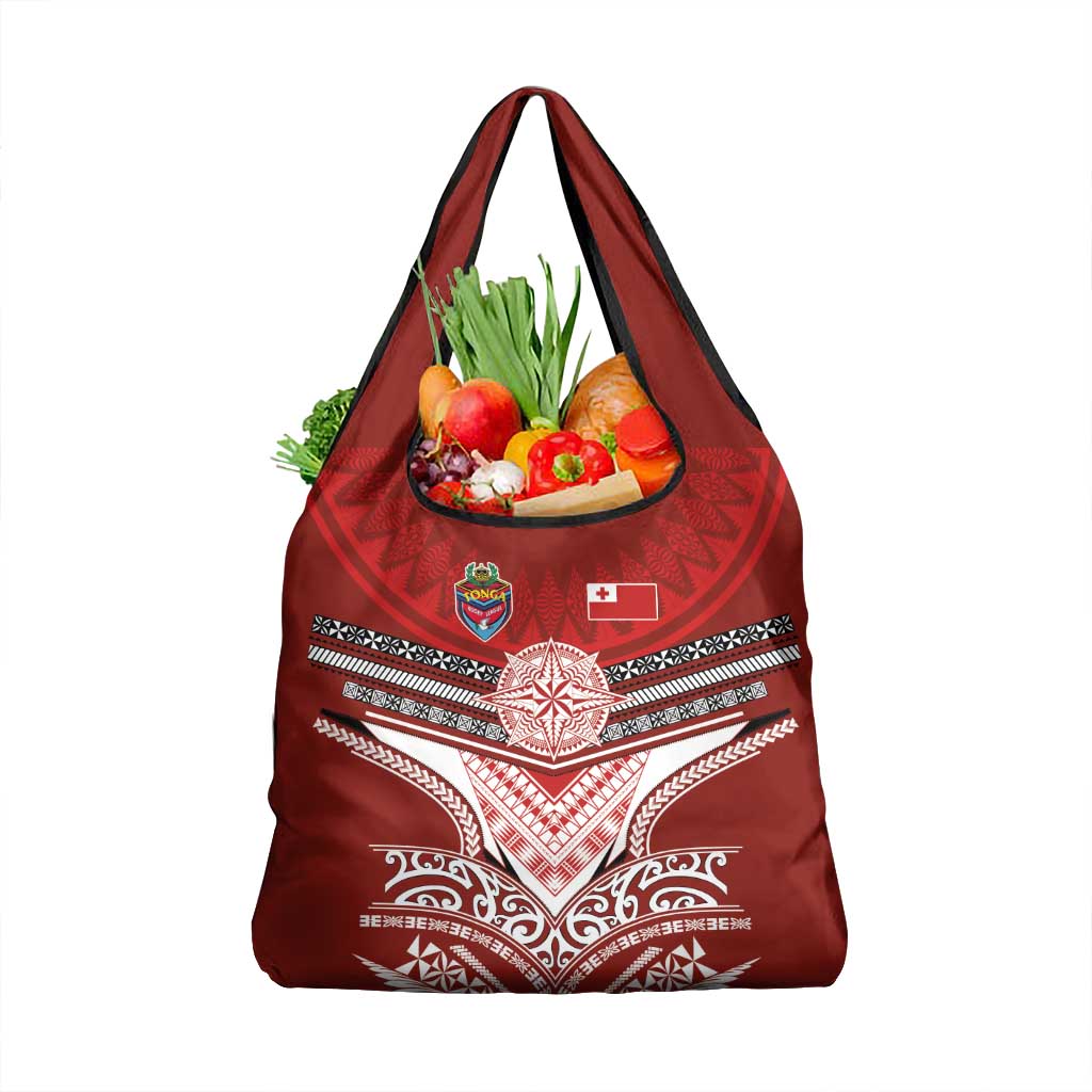 Tonga Rugby Grocery Bag Mana o Tonga-Tribal Heritage Edition Red Color - Polynesian Pride