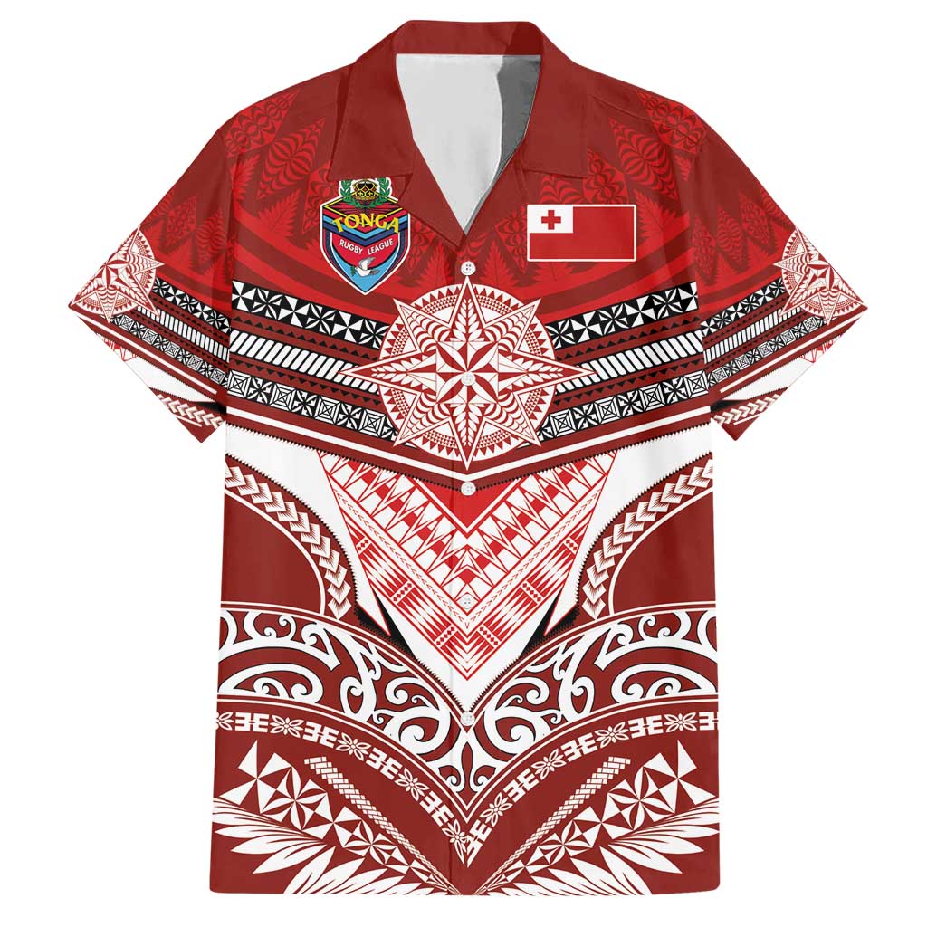 Tonga Rugby Custom Hawaiian Shirt Mana o Tonga-Tribal Heritage Edition Red Color - Polynesian Pride