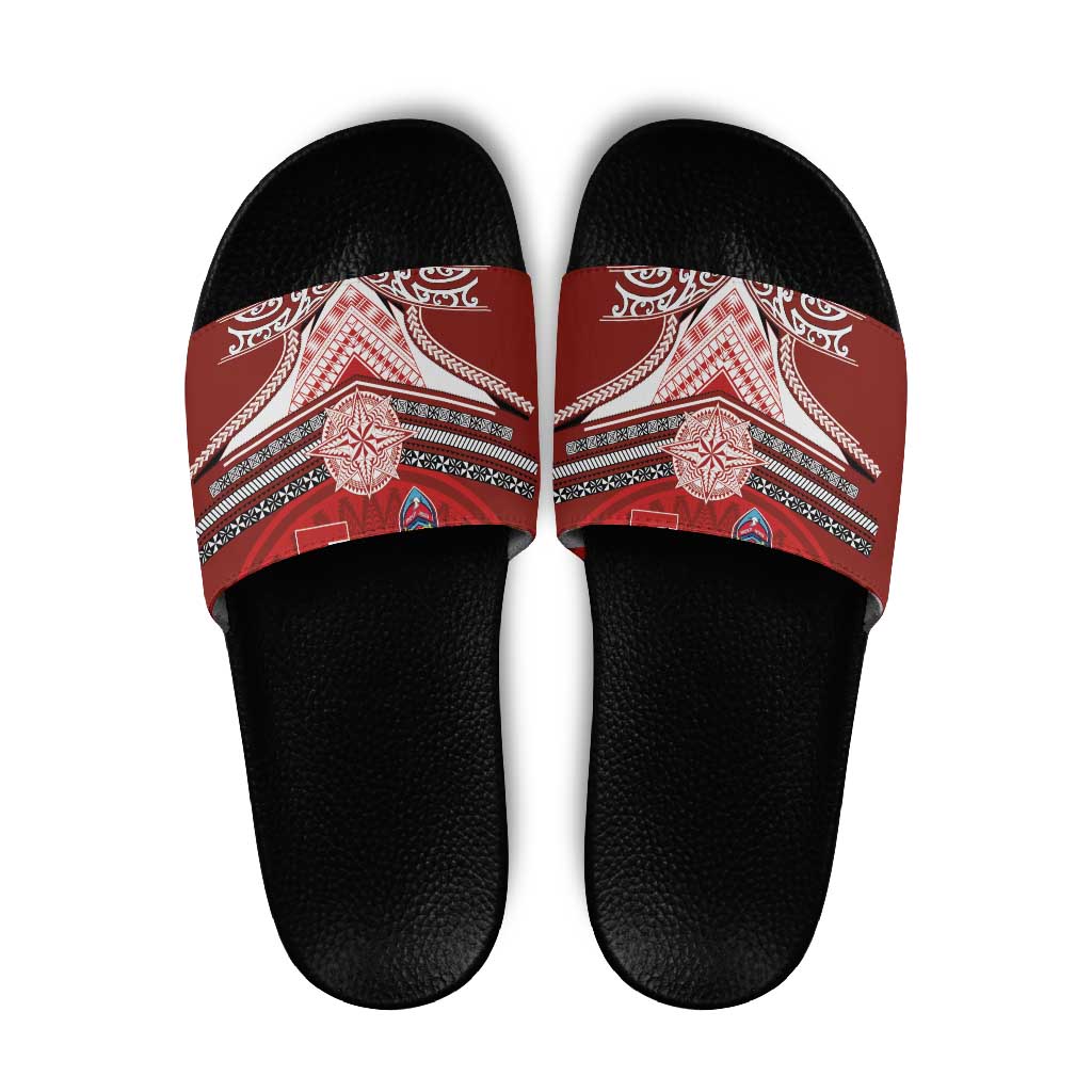 Tonga Rugby Slide Sandals Mana o Tonga-Tribal Heritage Edition Red Color - Polynesian Pride