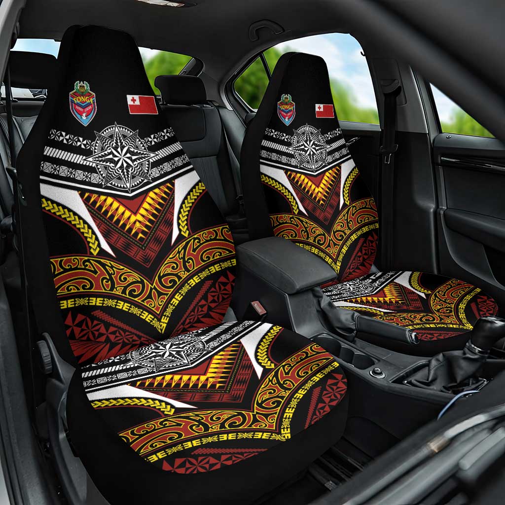 Tonga Rugby Car Seat Cover Mana o Tonga-Tribal Heritage Edition Black Color - Polynesian Pride