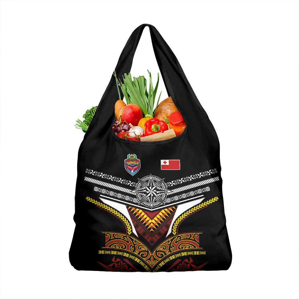 Tonga Rugby Grocery Bag Mana o Tonga-Tribal Heritage Edition Black Color - Polynesian Pride