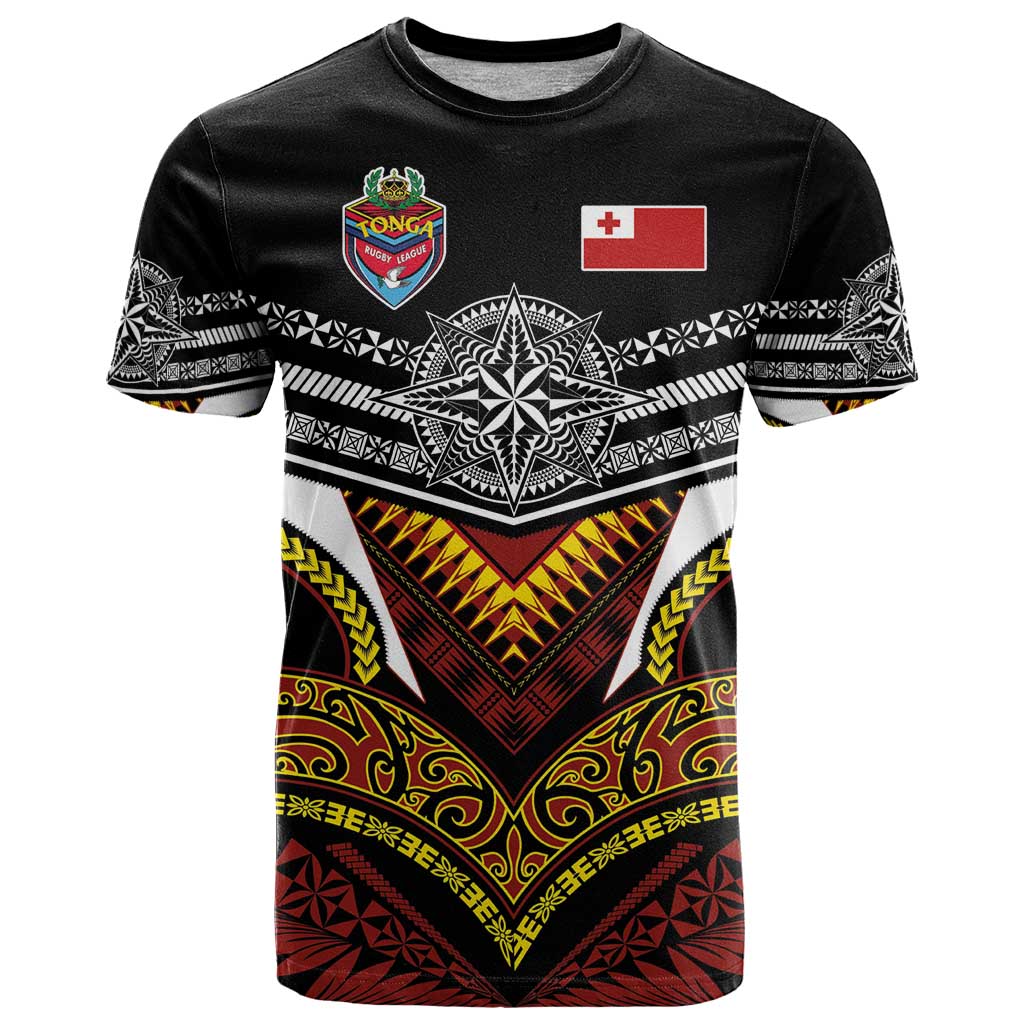 Tonga Rugby Custom T Shirt Mana o Tonga-Tribal Heritage Edition Black Color - Polynesian Pride