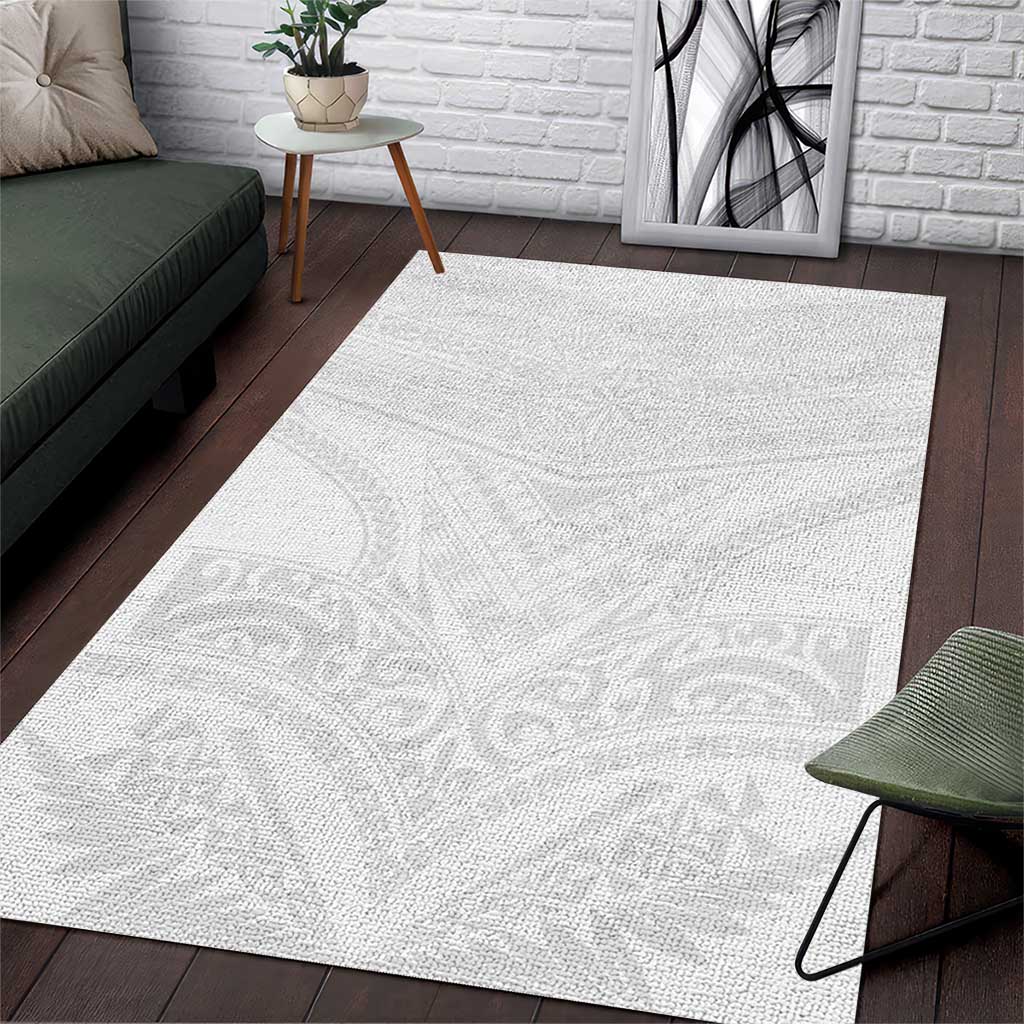 Tonga White Sunday Area Rug Tongan Tribal Heritage Tattoos - Polynesian Pride
