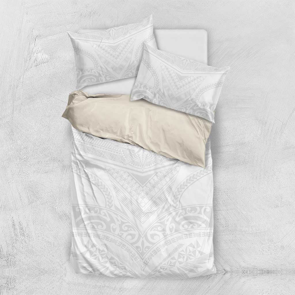 Tonga White Sunday Bedding Set Tongan Tribal Heritage Tattoos - Polynesian Pride