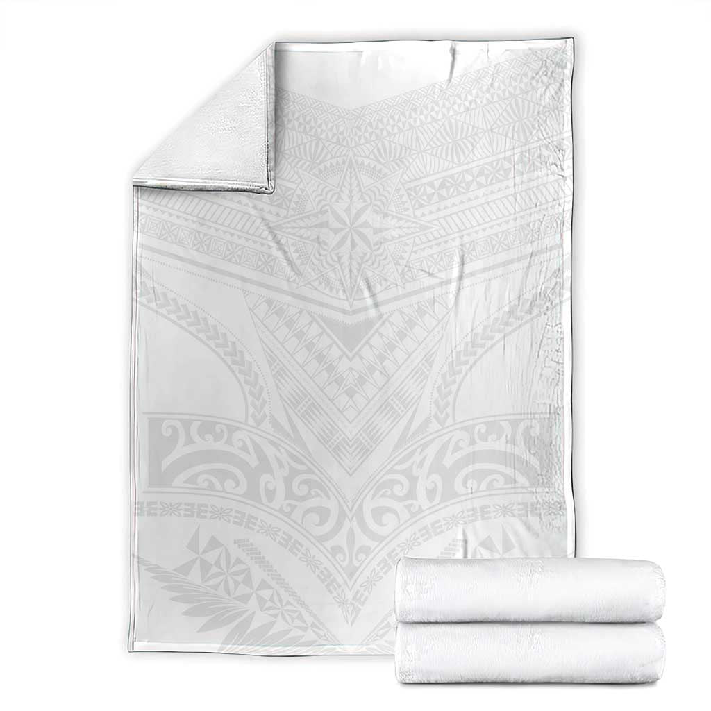 Tonga White Sunday Blanket Tongan Tribal Heritage Tattoos - Polynesian Pride