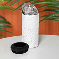Tonga White Sunday 4 in 1 Can Cooler Tumbler Tongan Tribal Heritage Tattoos - Polynesian Pride