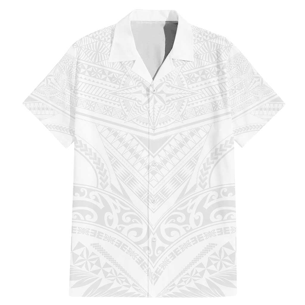 Tonga White Sunday Family Matching Mermaid Dress and Hawaiian Shirt Tongan Tribal Heritage Tattoos - Polynesian Pride