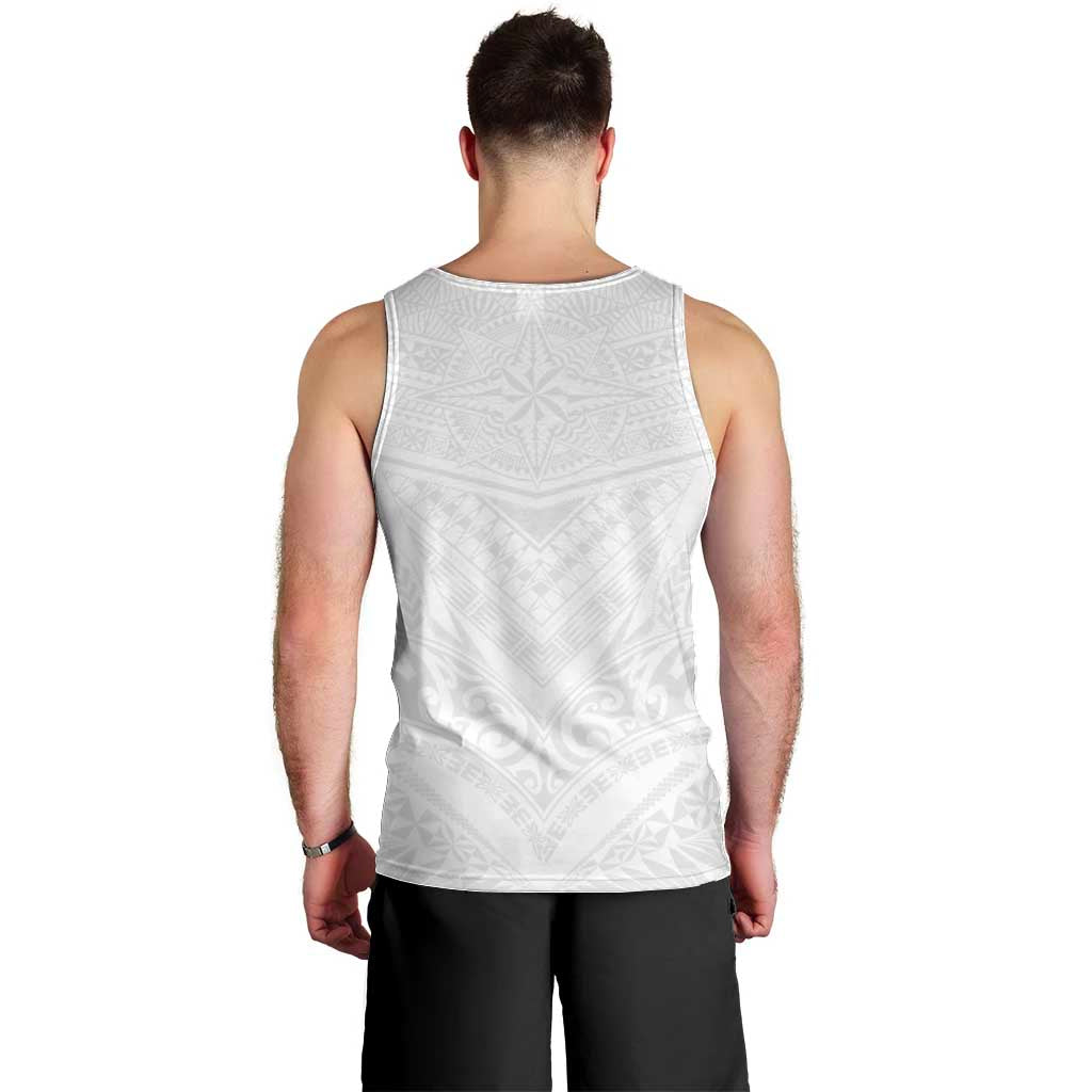 Tonga White Sunday Men Tank Top Tongan Tribal Heritage Tattoos - Polynesian Pride