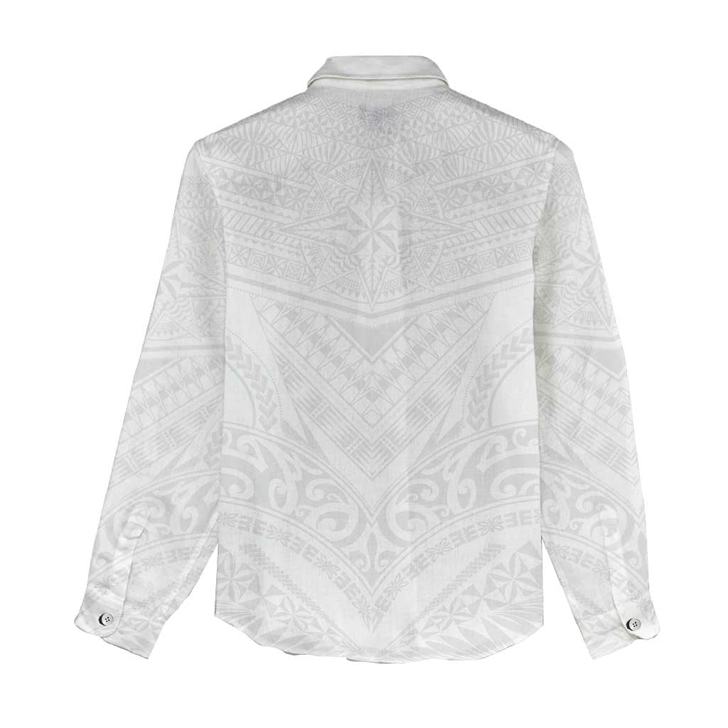 Tonga White Sunday Women Casual Shirt Tongan Tribal Heritage Tattoos - Polynesian Pride