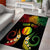 Personalised New Caledonia Independence Day Area Rug Polynesian Tattoo and Plumeria Reggae Color