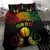 Personalised New Caledonia Independence Day Bedding Set Polynesian Tattoo and Plumeria Reggae Color