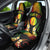 Personalised New Caledonia Independence Day Car Seat Cover Polynesian Tattoo and Plumeria Reggae Color