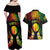 Personalised New Caledonia Independence Day Couples Matching Off Shoulder Maxi Dress and Hawaiian Shirt Polynesian Tattoo and Plumeria Reggae Color