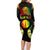 Personalised New Caledonia Independence Day Family Matching Long Sleeve Bodycon Dress and Hawaiian Shirt Polynesian Tattoo and Plumeria Reggae Color