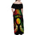 Personalised New Caledonia Independence Day Family Matching Off Shoulder Maxi Dress and Hawaiian Shirt Polynesian Tattoo and Plumeria Reggae Color