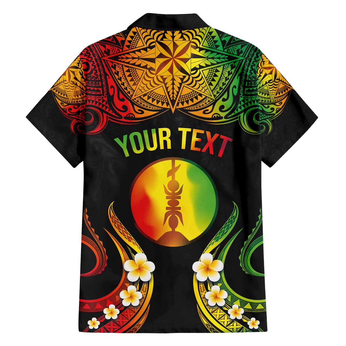 Personalised New Caledonia Independence Day Family Matching Puletasi and Hawaiian Shirt Polynesian Tattoo and Plumeria Reggae Color LT03 - Polynesian Pride