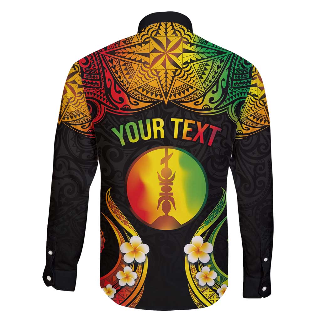 Personalised New Caledonia Independence Day Family Matching Short Sleeve Bodycon Dress and Hawaiian Shirt Polynesian Tattoo and Plumeria Reggae Color LT03 - Polynesian Pride