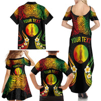 Personalised New Caledonia Independence Day Family Matching Summer Maxi Dress and Hawaiian Shirt Polynesian Tattoo and Plumeria Reggae Color LT03 - Polynesian Pride
