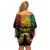 Personalised New Caledonia Independence Day Off Shoulder Short Dress Polynesian Tattoo and Plumeria Reggae Color