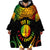 Personalised New Caledonia Independence Day Wearable Blanket Hoodie Polynesian Tattoo and Plumeria Reggae Color