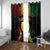 Personalised New Caledonia Independence Day Window Curtain Polynesian Tattoo and Plumeria Reggae Color