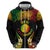 Personalised New Caledonia Independence Day Zip Hoodie Polynesian Tattoo and Plumeria Reggae Color