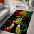 Personalised Tuvalu Independence Day Area Rug Polynesian Tattoo and Plumeria Reggae Color