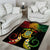 Personalised Tuvalu Independence Day Area Rug Polynesian Tattoo and Plumeria Reggae Color