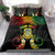 Personalised Tuvalu Independence Day Bedding Set Polynesian Tattoo and Plumeria Reggae Color