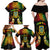 Personalised Tuvalu Independence Day Family Matching Off Shoulder Maxi Dress and Hawaiian Shirt Polynesian Tattoo and Plumeria Reggae Color