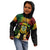 Personalised Tuvalu Independence Day Kid Hoodie Polynesian Tattoo and Plumeria Reggae Color