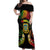 Personalised Tuvalu Independence Day Off Shoulder Maxi Dress Polynesian Tattoo and Plumeria Reggae Color