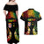 Personalised Malampa Fiji Day Couples Matching Off Shoulder Maxi Dress and Hawaiian Shirt Polynesian Tattoo and Plumeria Reggae Color