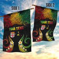 Personalised Malampa Fiji Day Garden Flag Polynesian Tattoo and Plumeria Reggae Color LT03 - Polynesian Pride